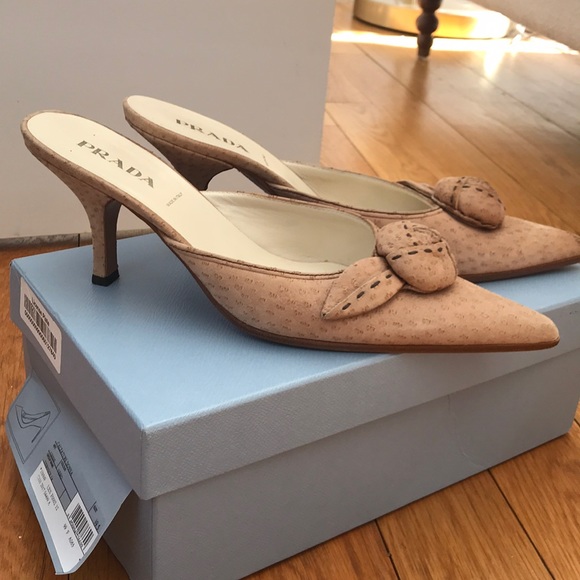 Kitten Heel Prada Slides - Picture 2 of 4